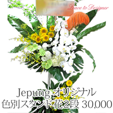 展覧会・個展祝いの花 色別スタンド花 2段30000