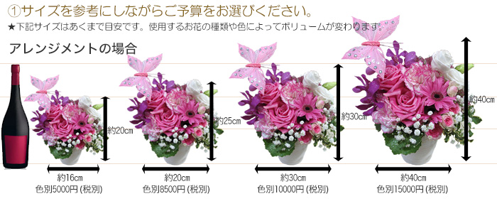 色別アレンジメント スタンド花 東京目黒の花屋 Jepung ジュプン